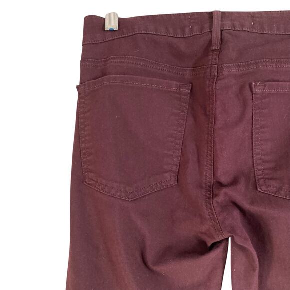 Vince Calgary Dark Raisin Maroon Zip Leg Skinny Low Rise Tailored Jeans Size 27 - Picture 14 of 16